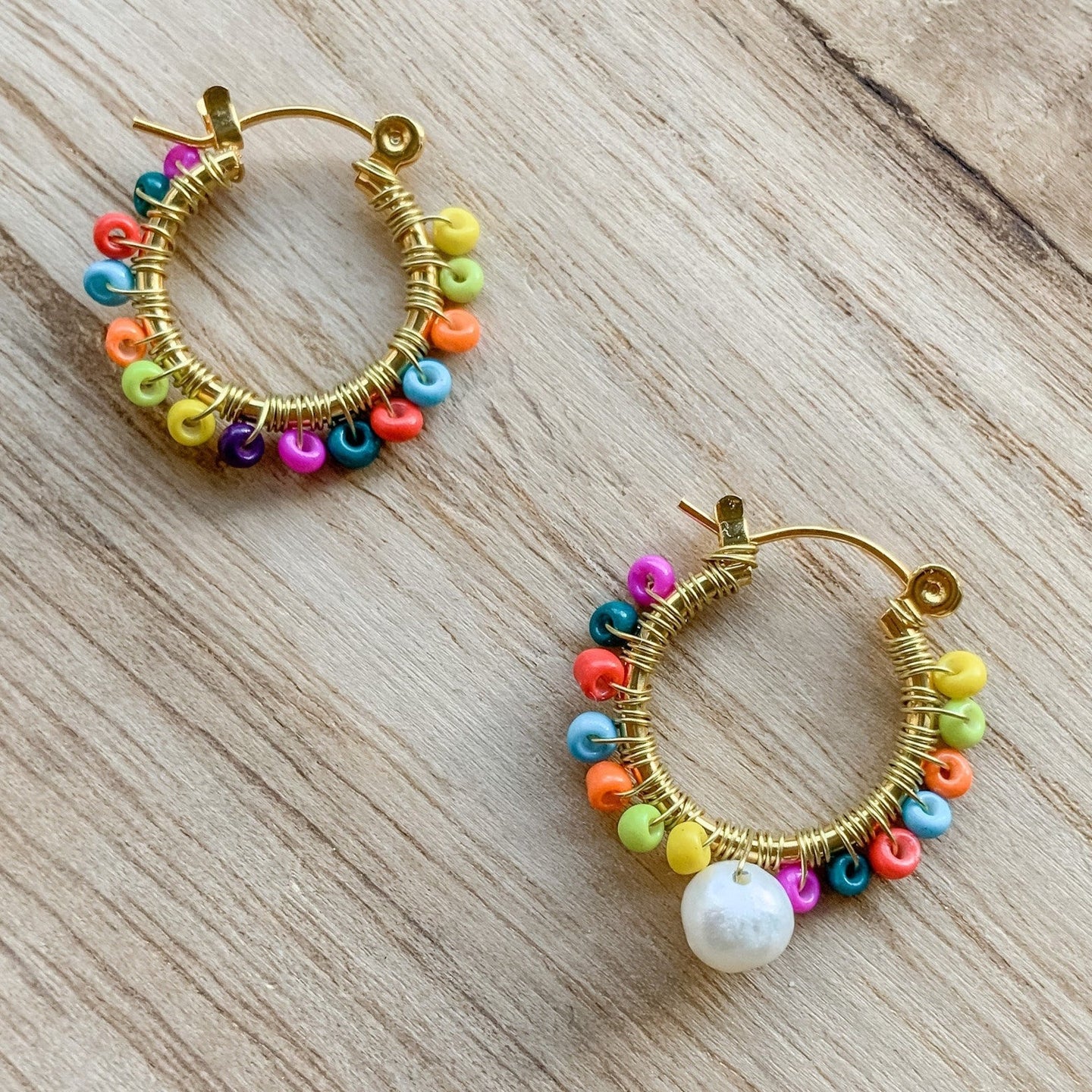 Mini Hoops mit Perlen